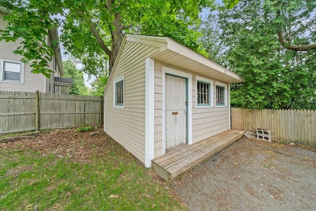 205 River St, Braintree, MA 02184 - view of outdoor structure featuring a fenced backyard