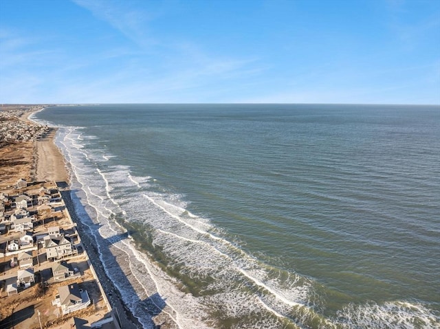 property view of water featuring a view of the beach