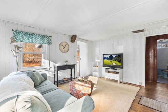 living room with wood-type flooring