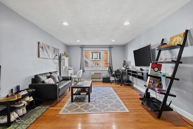 living room with light wood-type flooring