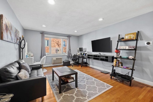 living room featuring light hardwood / wood-style flooring