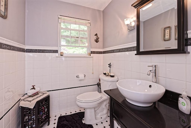 11 Azalea Ln Unit 11, Marlborough, MA 01752 - bathroom with tile walls, a wainscoted wall, and vanity