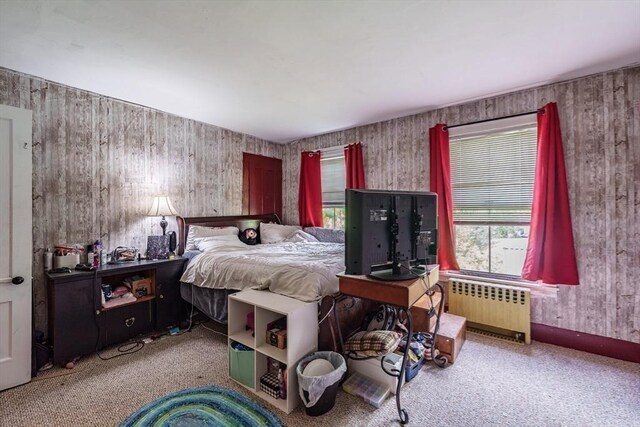 6 Oak St, Monson, MA 01057 - carpeted bedroom featuring radiator heating unit