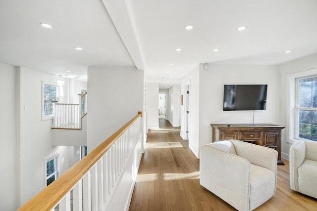 interior space with light hardwood / wood-style floors