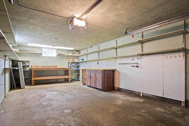 below grade area featuring a workshop area