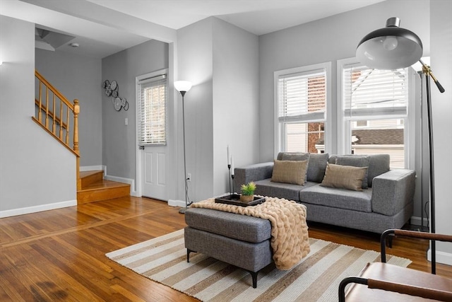 living room featuring hardwood / wood-style flooring