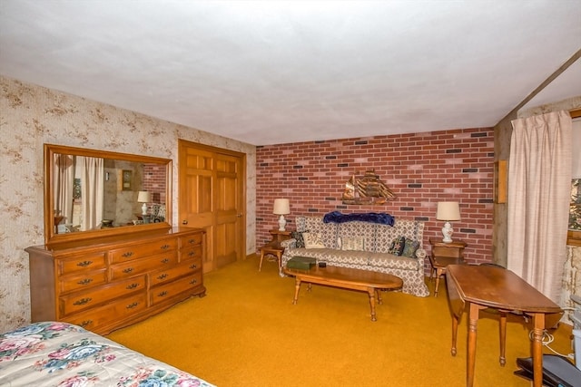 bedroom featuring carpet