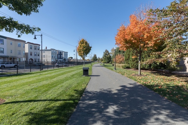 exterior space featuring a lawn