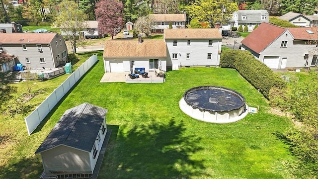 drone / aerial view with a residential view