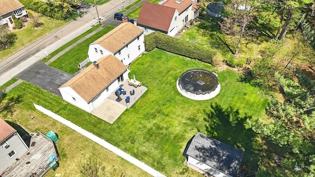 aerial view with a residential view