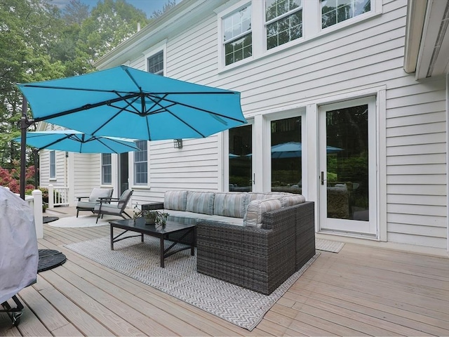83 High Ridge Rd, Boxford, MA 01921 - wooden terrace with outdoor lounge area