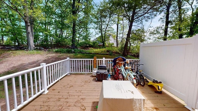 view of wooden deck