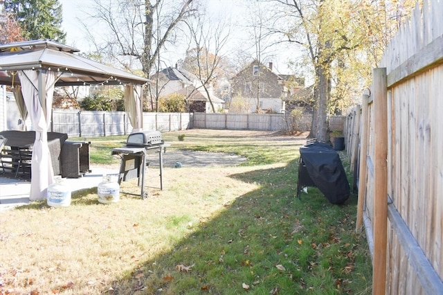 view of yard with a gazebo