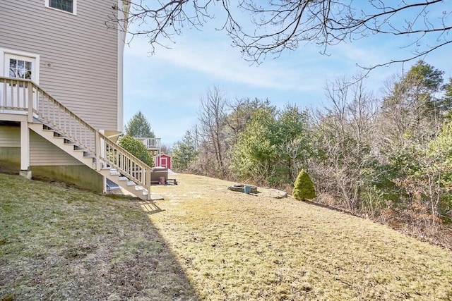 view of yard with stairs