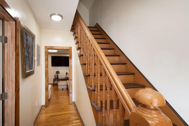 18 Morton St, Brockton, MA 02301 - stairs featuring wood finished floors