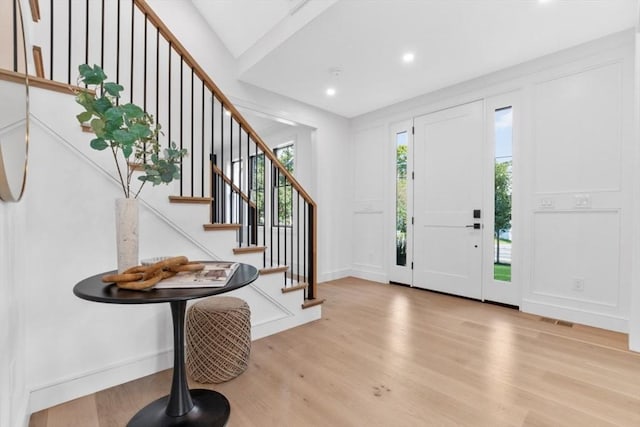 entryway featuring light hardwood / wood-style floors