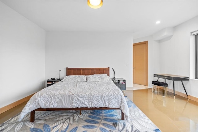 bedroom with recessed lighting