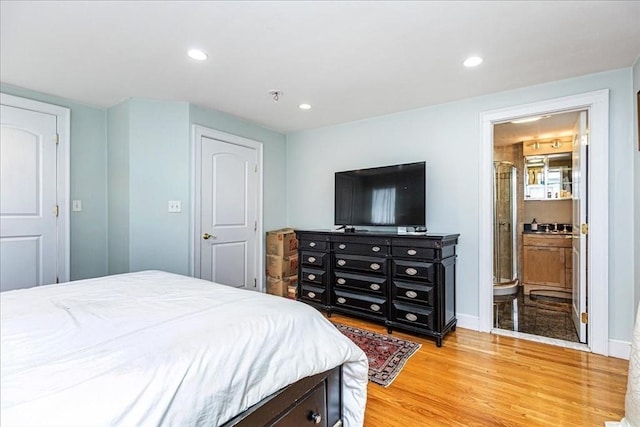 68 Walnut Rd, Swampscott, MA 01907 - bedroom with light wood-style flooring, recessed lighting, and baseboards