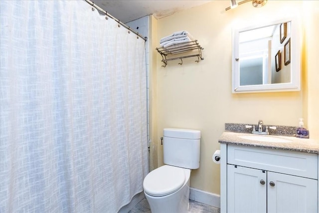 68 Walnut Rd, Swampscott, MA 01907 - bathroom featuring vanity, toilet, and curtained shower