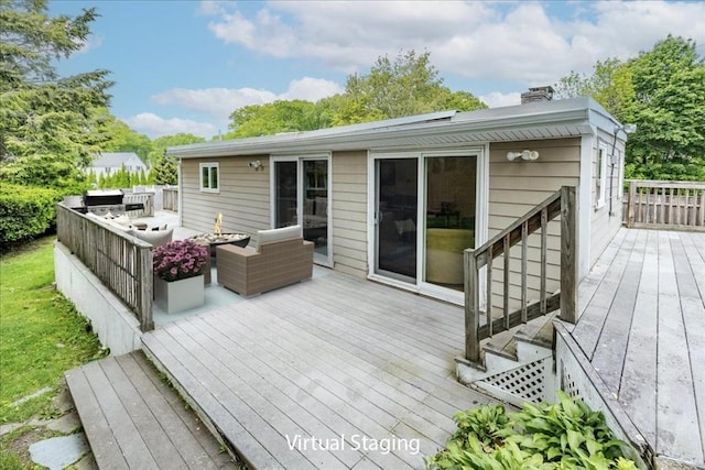 68 Walnut Rd, Swampscott, MA 01907 - wooden deck with an outdoor hangout area