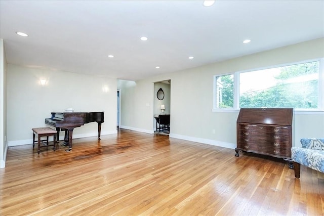 68 Walnut Rd, Swampscott, MA 01907 - sitting room featuring light wood-style floors, baseboards, and recessed lighting