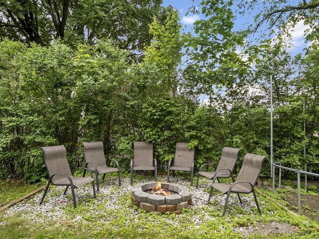 4 Darling St, Worcester, MA 01605 - view of yard featuring an outdoor fire pit
