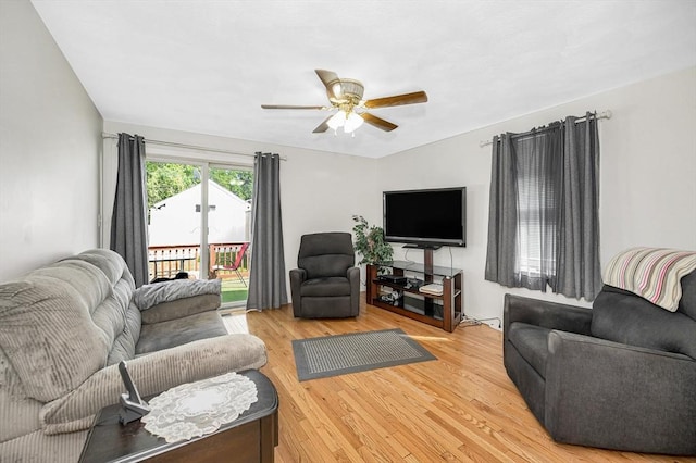 33 Hopkins St, Dracut, MA 01826 - living room featuring a ceiling fan and light wood-style flooring