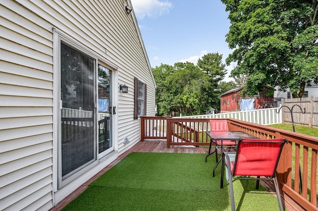 33 Hopkins St, Dracut, MA 01826 - view of yard with a wooden deck