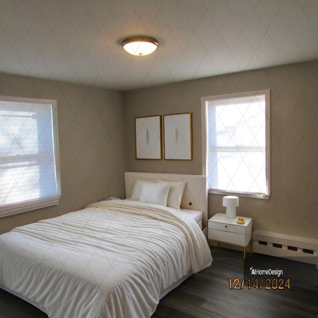 bedroom featuring dark wood-type flooring