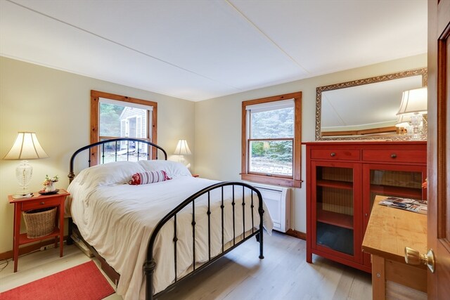 bedroom featuring light hardwood / wood-style floors