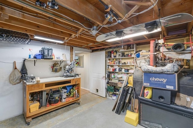 331 Townsend Rd, Groton, MA 01450 - unfinished basement with a workshop area