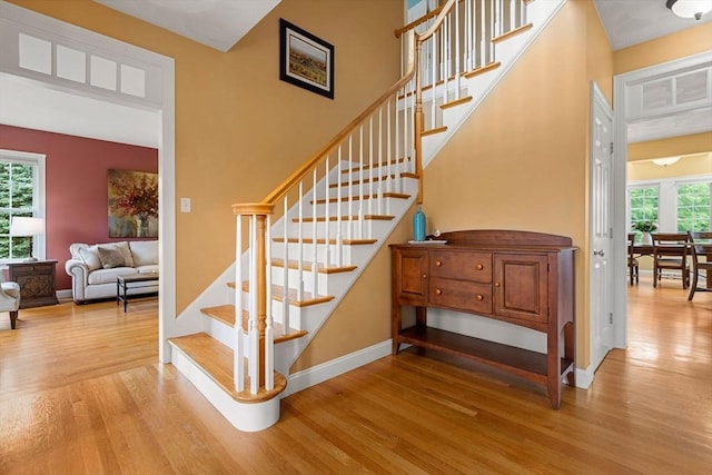 160 Wharton Row, Groton, MA 01450 - stairway featuring wood finished floors and healthy amount of natural light