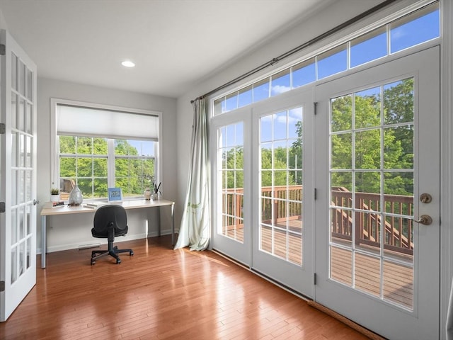 72 Sherwood Dr Unit 72, Methuen, MA 01844 - office space with french doors, hardwood / wood-style floors, and recessed lighting