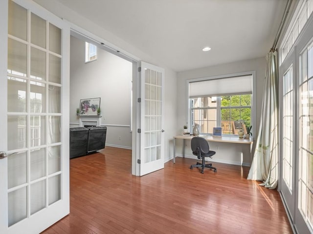 72 Sherwood Dr Unit 72, Methuen, MA 01844 - office space featuring french doors, wood-type flooring, and recessed lighting