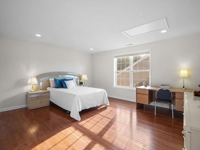 72 Sherwood Dr Unit 72, Methuen, MA 01844 - bedroom with hardwood / wood-style floors, a desk, and recessed lighting