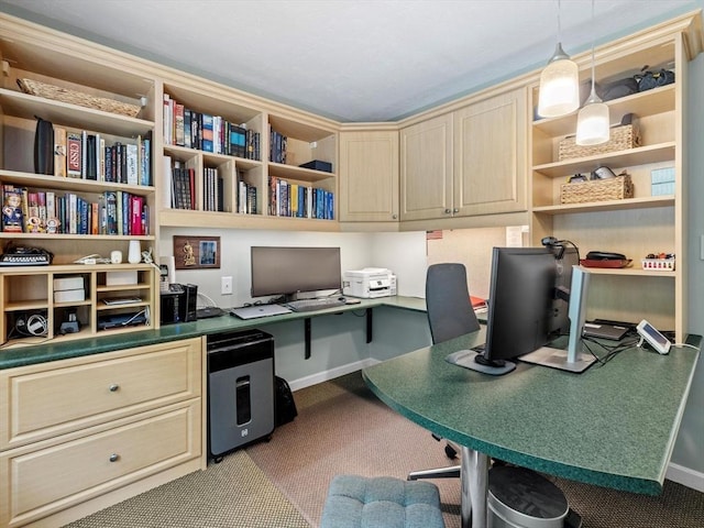 1 Benjamin Dr, Westborough, MA 01581 - carpeted home office featuring baseboards and built in desk