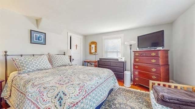 bedroom with wood-type flooring