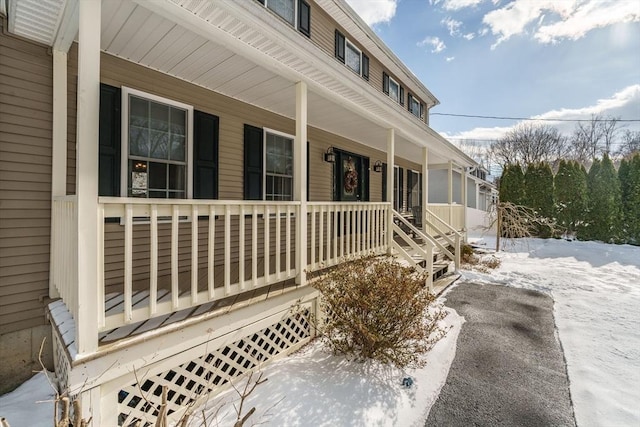 exterior space with a porch