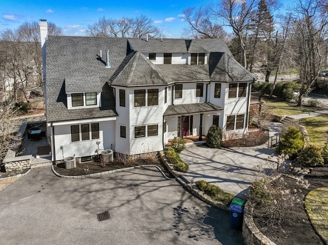 view of front of house with central AC unit