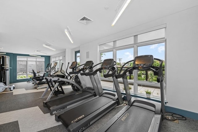 180 Telford St Unit 614, Boston, MA 02135 - gym featuring healthy amount of natural light and carpet flooring