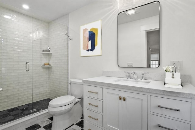 140 Main St Unit E, Amesbury, MA 01913 - full bath with vanity, toilet, and a shower stall