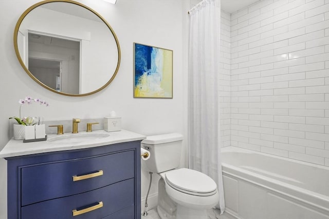 140 Main St Unit E, Amesbury, MA 01913 - bathroom featuring vanity, toilet, and shower / tub combo with curtain