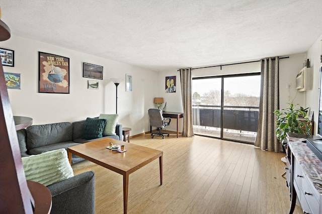 32 Whites Ave Unit D65, Watertown, MA 02472 - living area with light wood finished floors and a textured ceiling