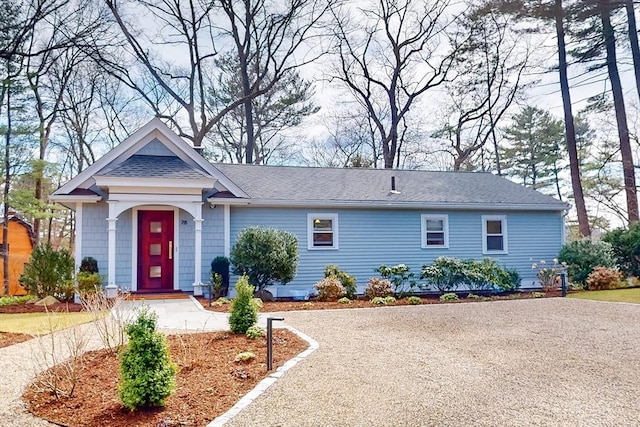 view of front of home featuring a shingled roof
