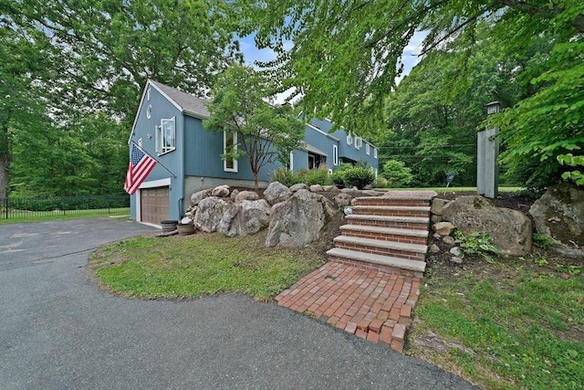 28-R Pammys Path, Easton, MA 02356 - view of front of property with asphalt driveway, a garage, and stairs