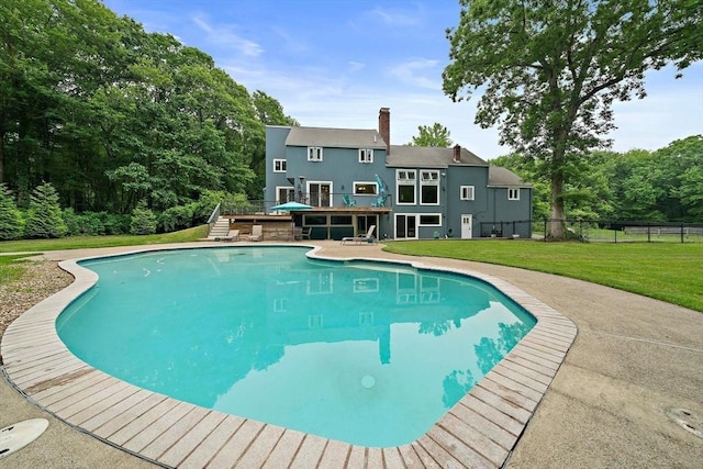 28-R Pammys Path, Easton, MA 02356 - swimming pool featuring a wooden deck and stairway