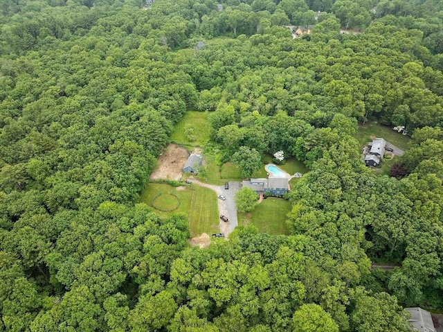 28-R Pammys Path, Easton, MA 02356 - aerial view of property and surrounding area with a heavily wooded area