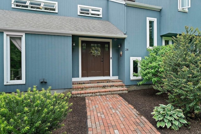 28-R Pammys Path, Easton, MA 02356 - property entrance with roof with shingles