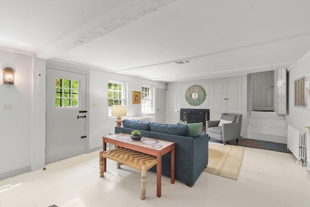 120 Court St, Dedham, MA 02026 - living area featuring a fireplace