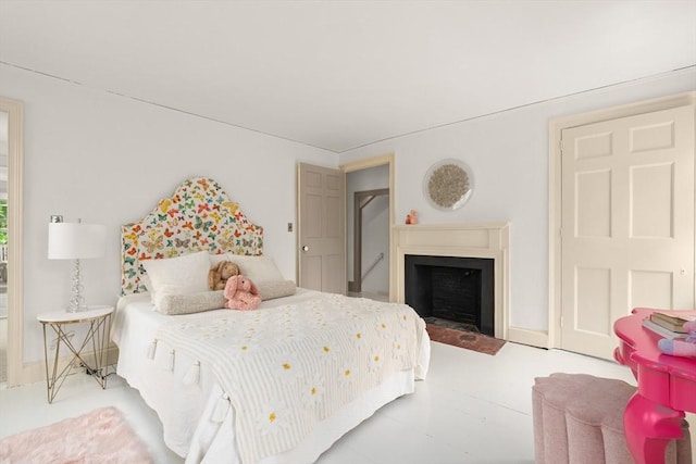 120 Court St, Dedham, MA 02026 - bedroom with a fireplace with flush hearth